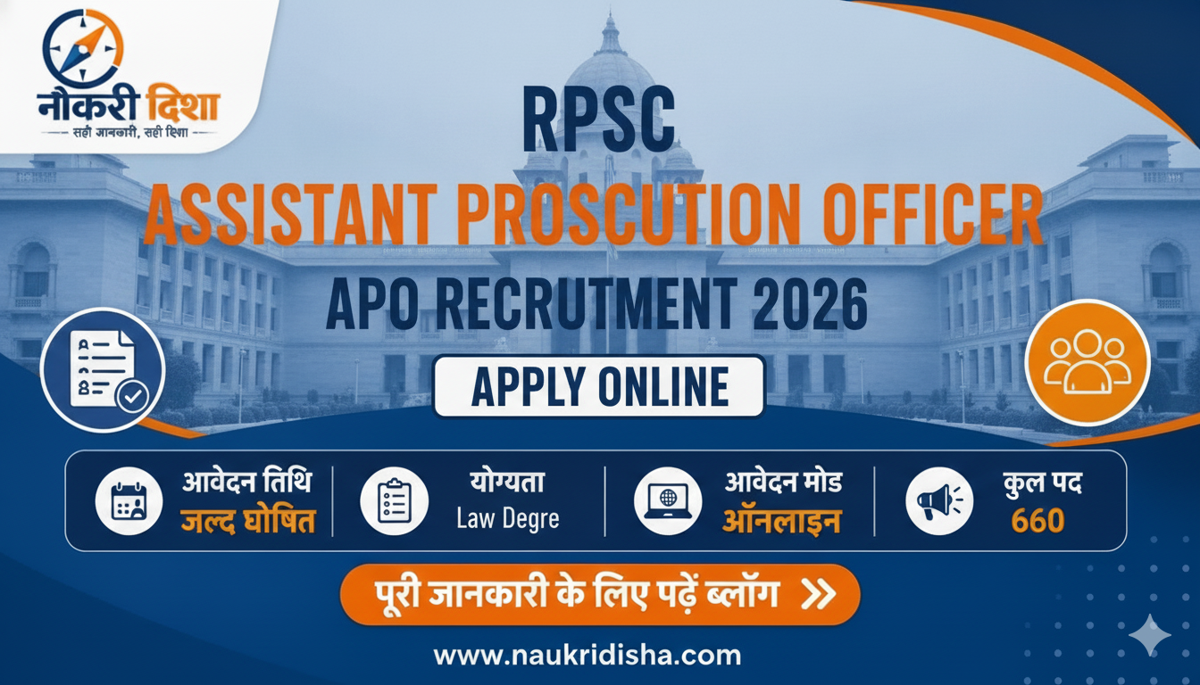 Rajasthan Public Service Commission (RPSC) has officially released the Assistant Prosecution Officer (APO) Recruitment 202