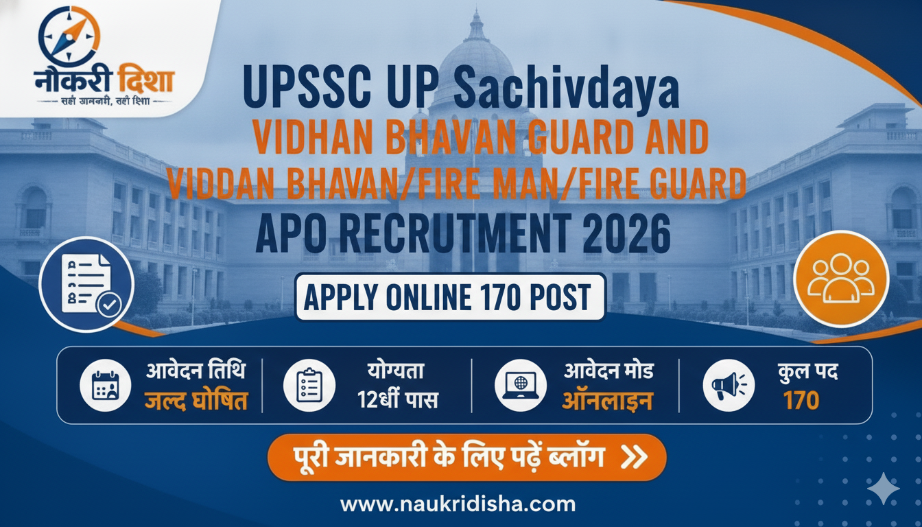 UPSSSC UP Sachivalaya Vidhan Bhavan Guard and Vidhan Bhavan Fireman/Fire Guard Recruitment 2026 Apply Online for 170 Post