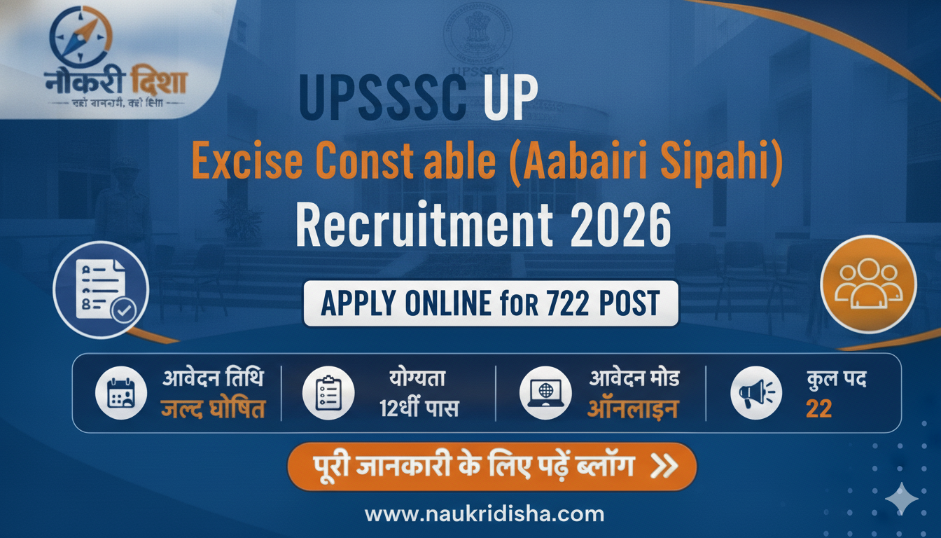 UPSSSC UP Excise Constable (Aabkari Sipahi) Recruitment 2026 Apply Online for 722 Post