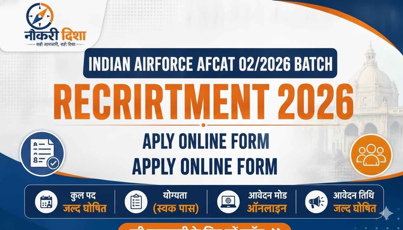 Indian Airforce AFCAT 02/2026 Batch Recruitment 2026 Apply Online Form