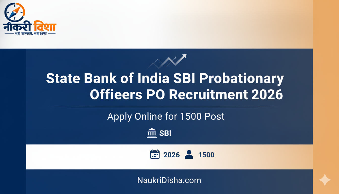 State Bank of India SBI Probationary Officers PO Recruitment 2026 : Apply Online for 1500 Post