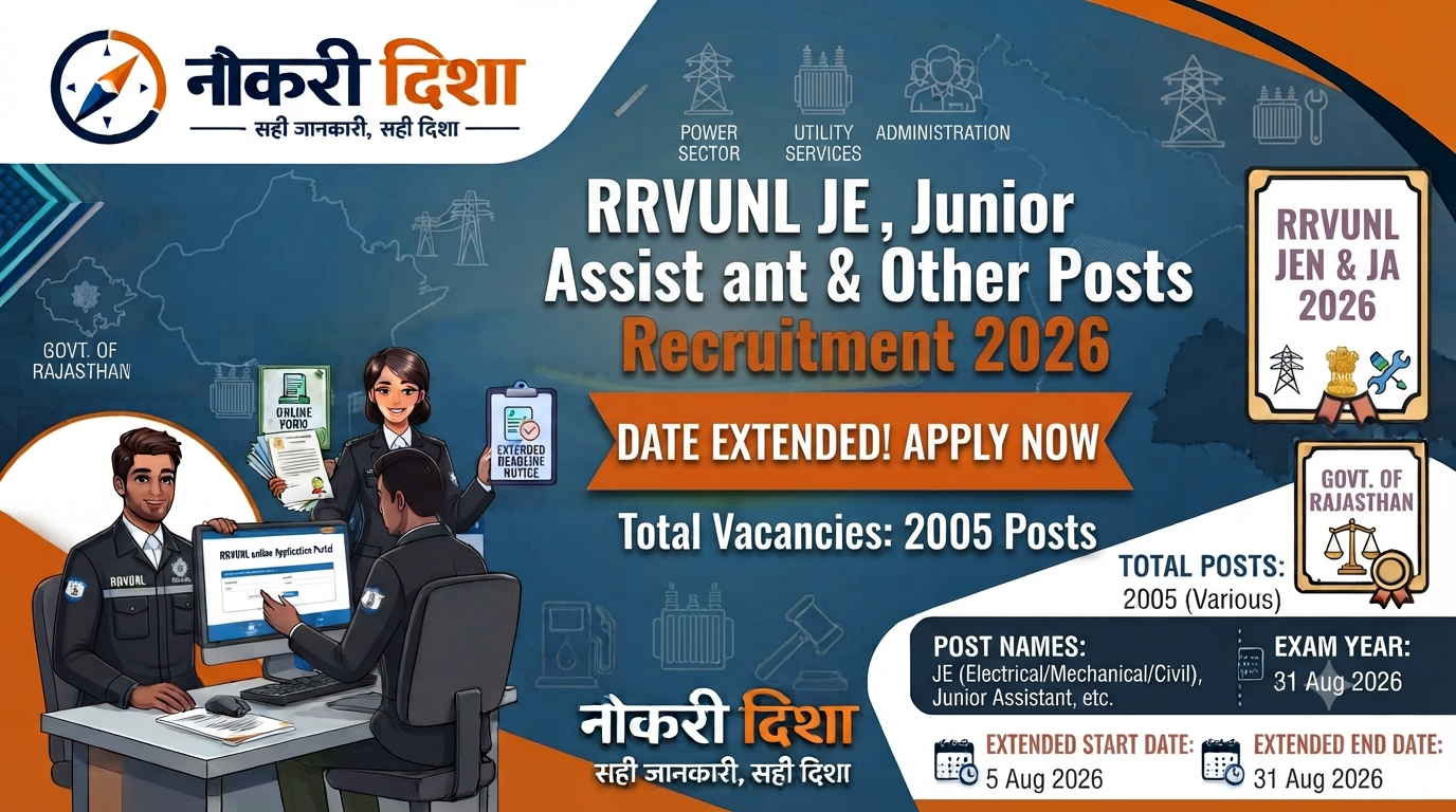 RRVUNL JE, Junior Assistant Online Form